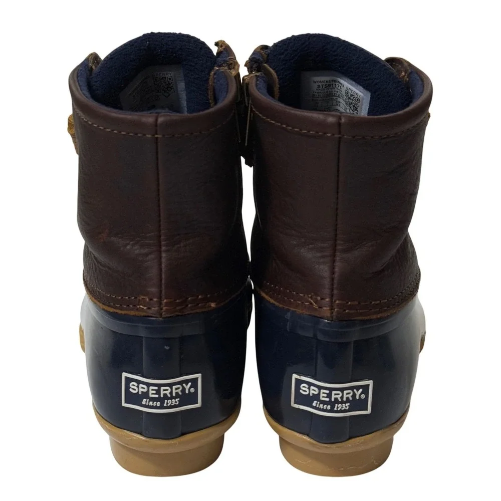 Sperry‎ Saltwater Duck Boot Leather Navy Tan 5.5